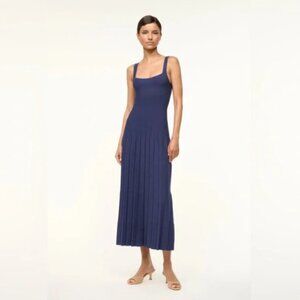 STAUD Ellison Sleeveless Dress in Navy - NWT